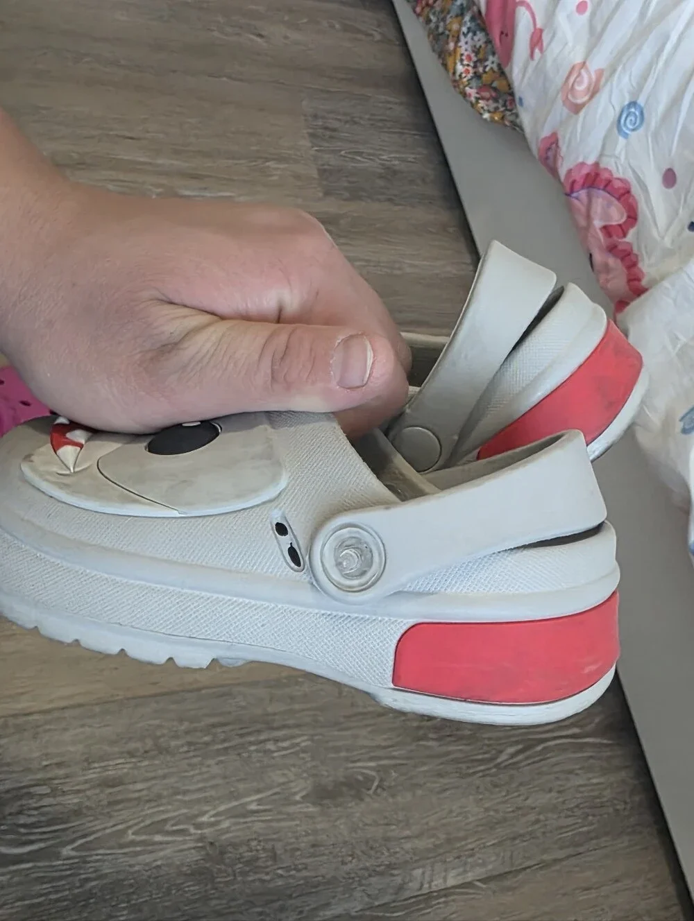 Kids Shark Clog Sandals - Gray with Red Accent